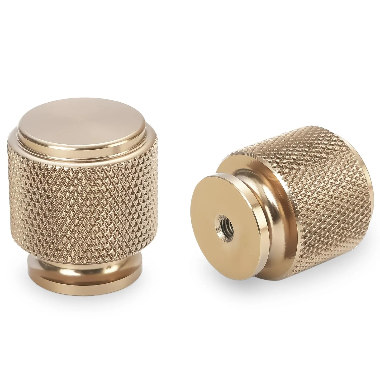 close-up of bronze knurled knobs showing fine texture
